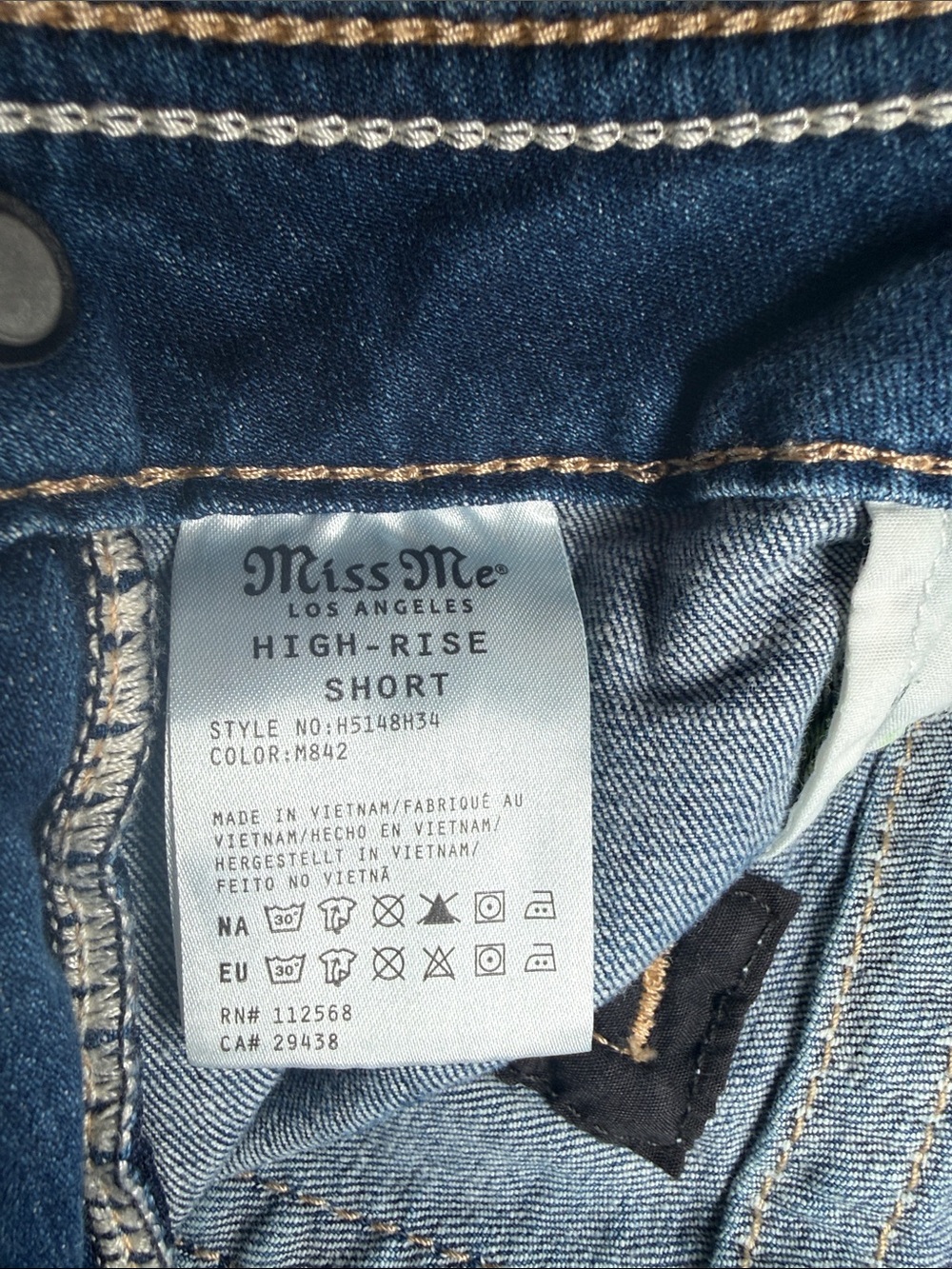 Miss Me Dark Blue Denim Pocket-Accent Jean Shorts - Picture 4 of 4